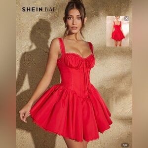 SHEIN Vibrant Red Mini Dress